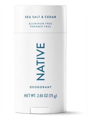 Native Deodorant for Women & Men, Aluminum Free, Sea Salt & Cedar, 2.65 oz